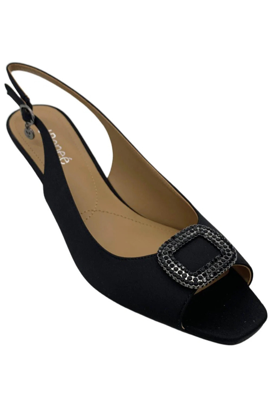 J. Renee Women's Madeleina Slingback Heeled Sandals Black - Medium